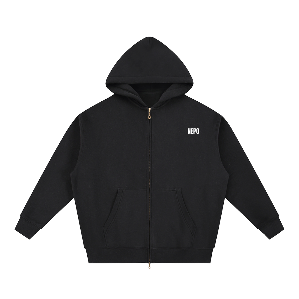 Heart Break -Essential Oversized Fleece Boxy Zip Up