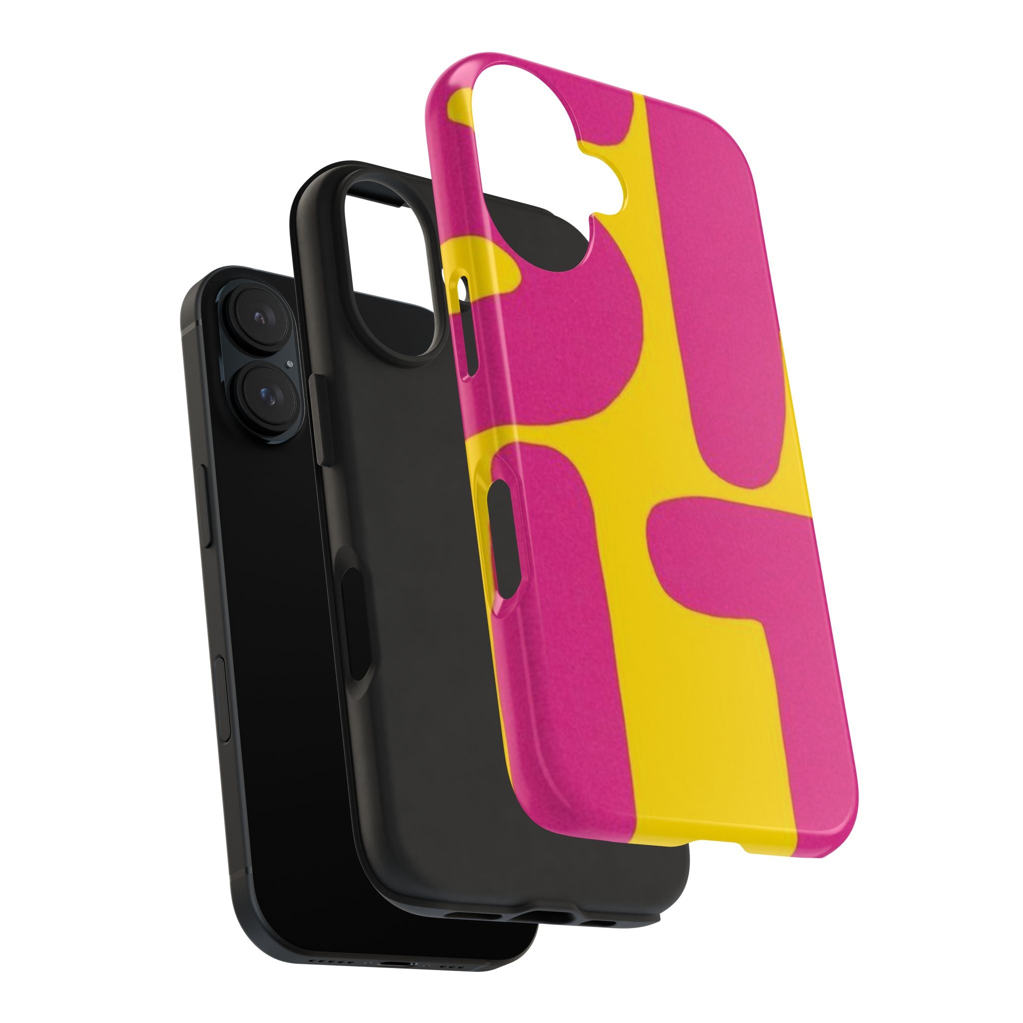 SHIT Retro Abstract Tough Phone Case — Pink & Yellow Pop Art Design