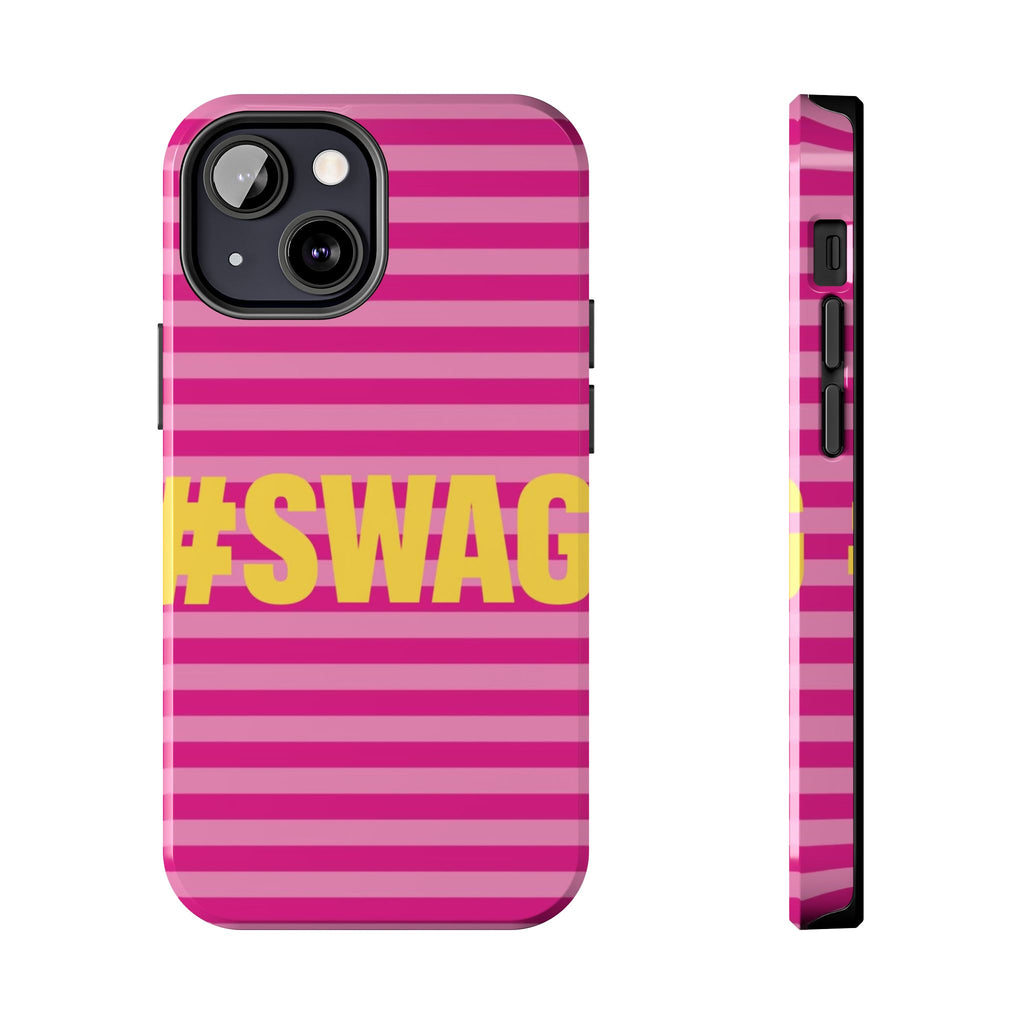 #SWAG Pink Striped Tough Phone Case