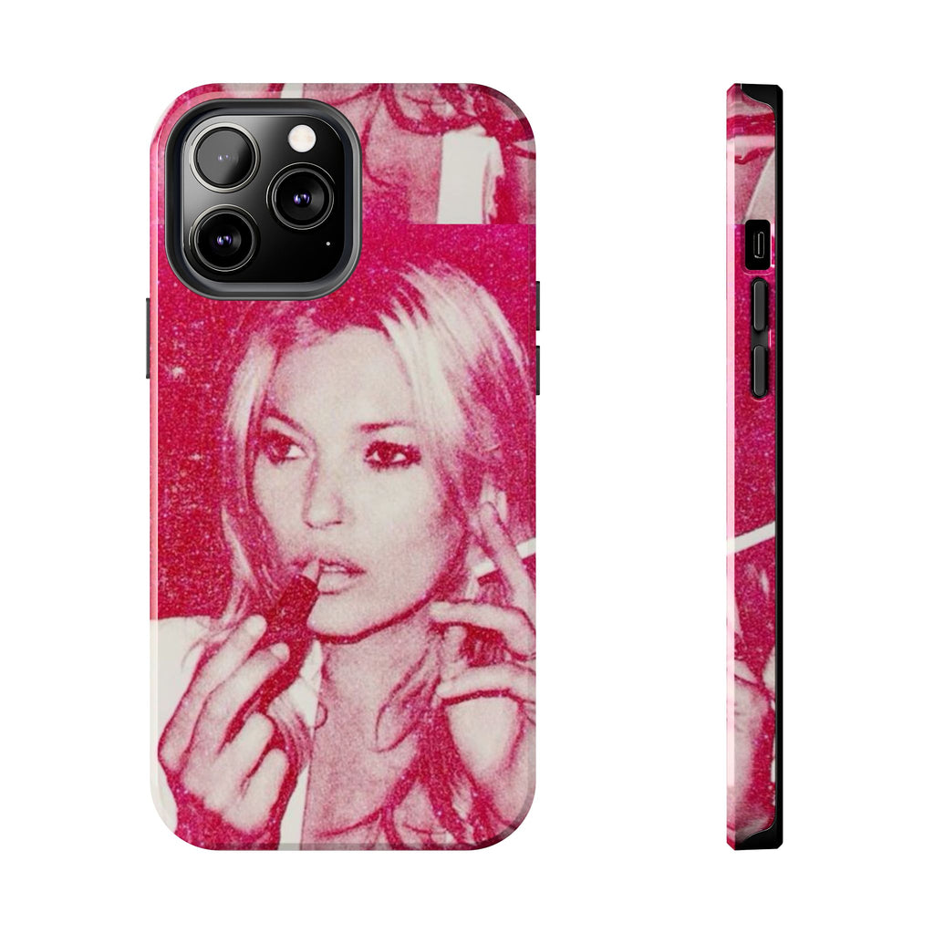 Pink Retro Glam Phone Case — Lipstick Pinup Tough Phone Case