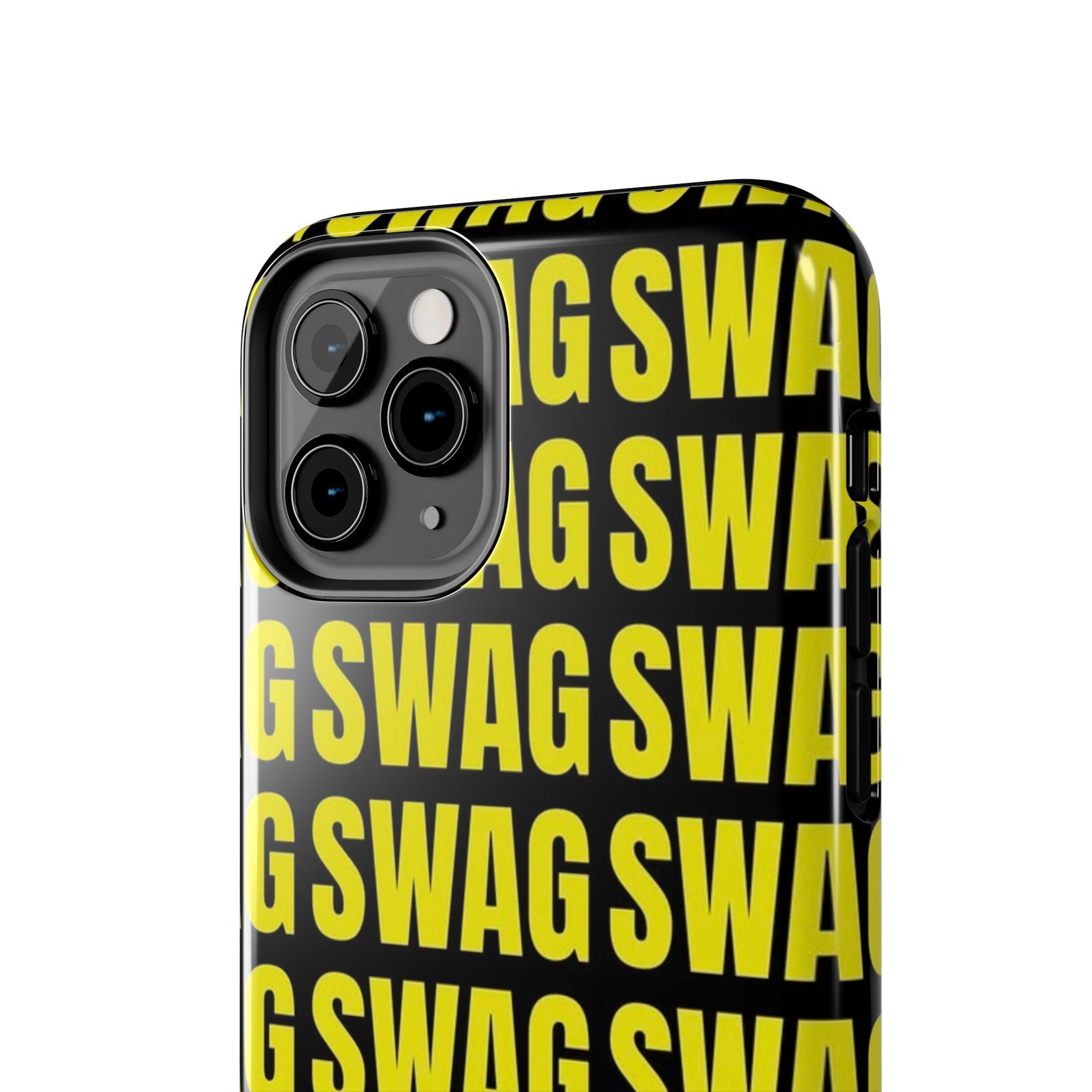 SWAG Pattern Tough Phone Case — Bold Yellow Text Protective Cover