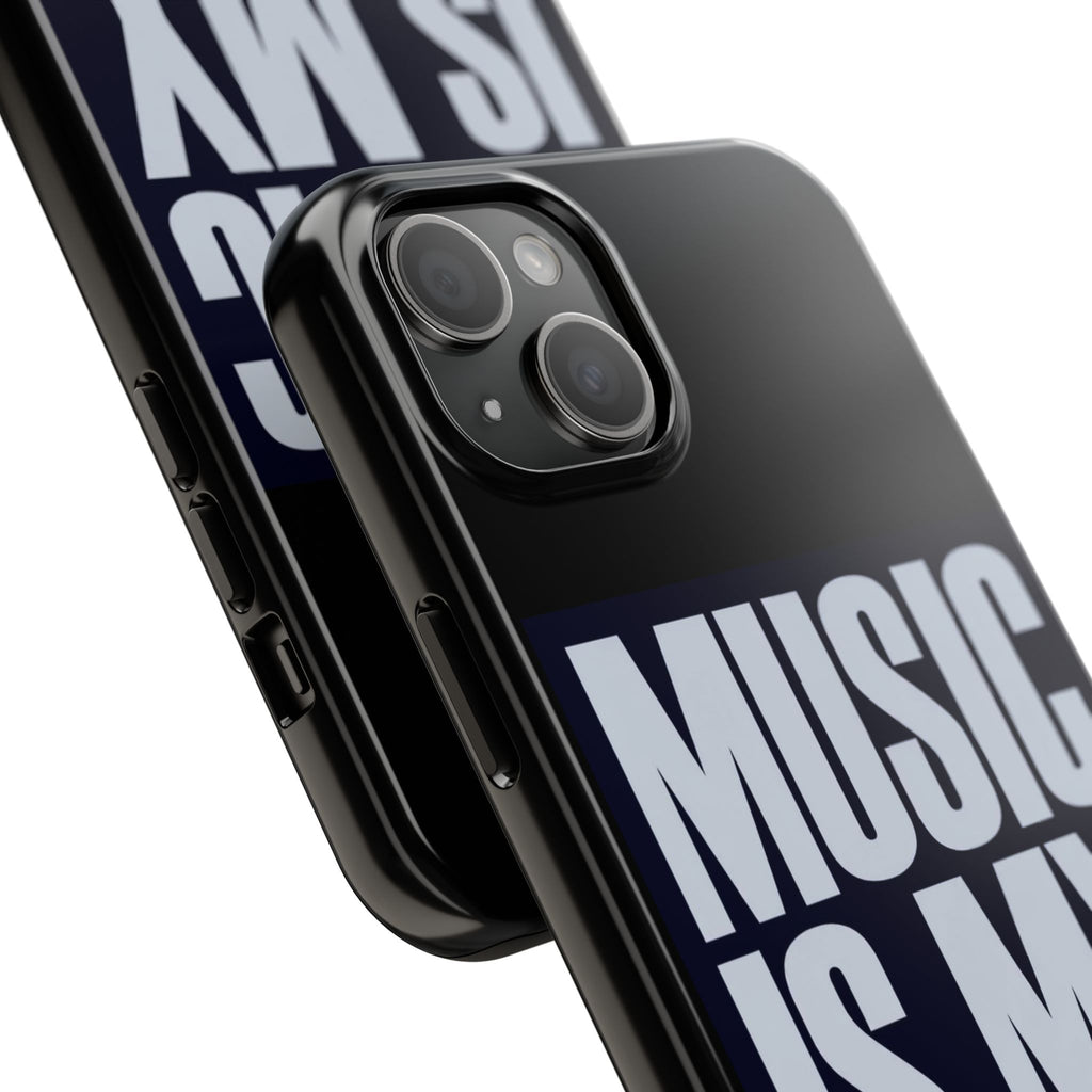 Phone Case — "Music Is My Drg" Bold Typography Protective Case
