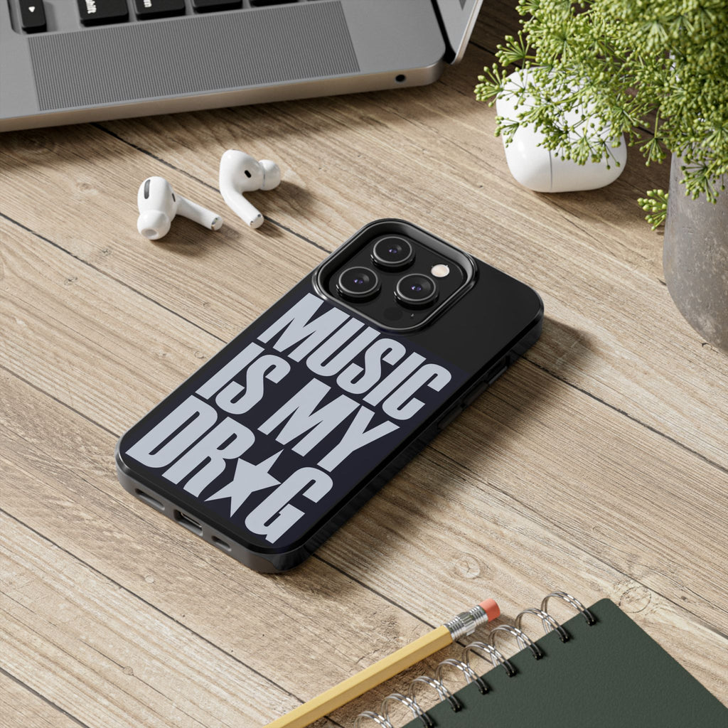 Phone Case — "Music Is My Drg" Bold Typography Protective Case