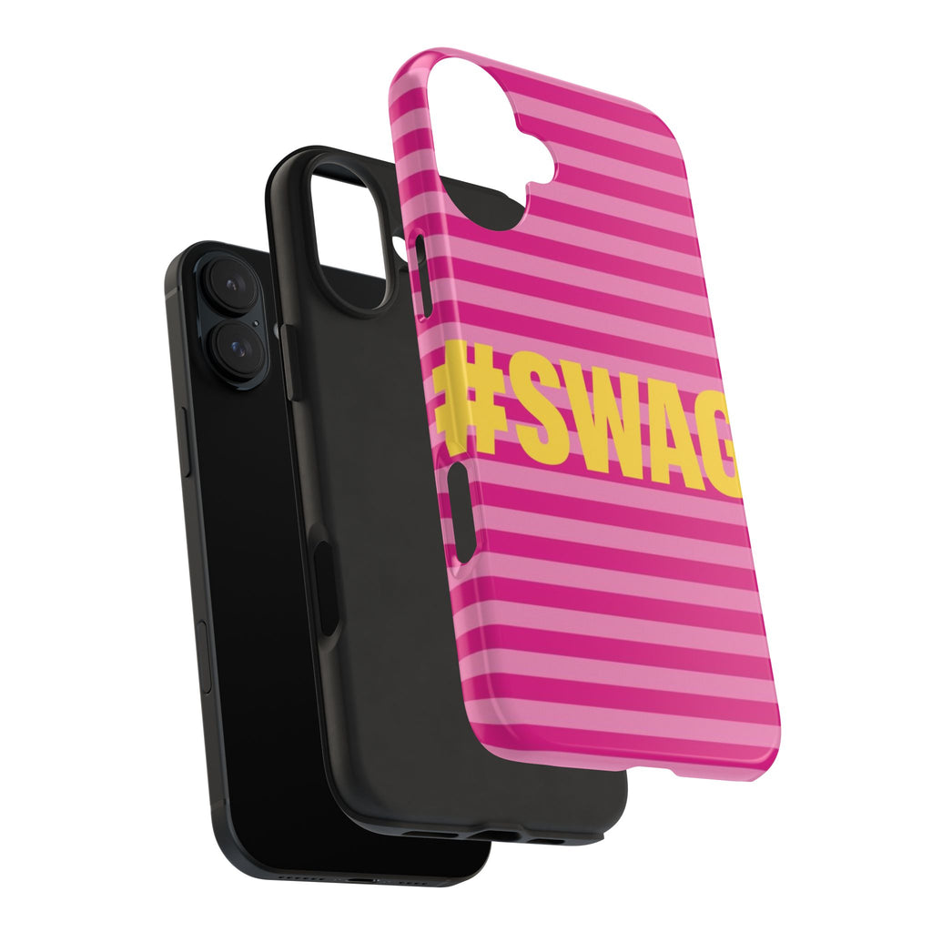 #SWAG Pink Striped Tough Phone Case