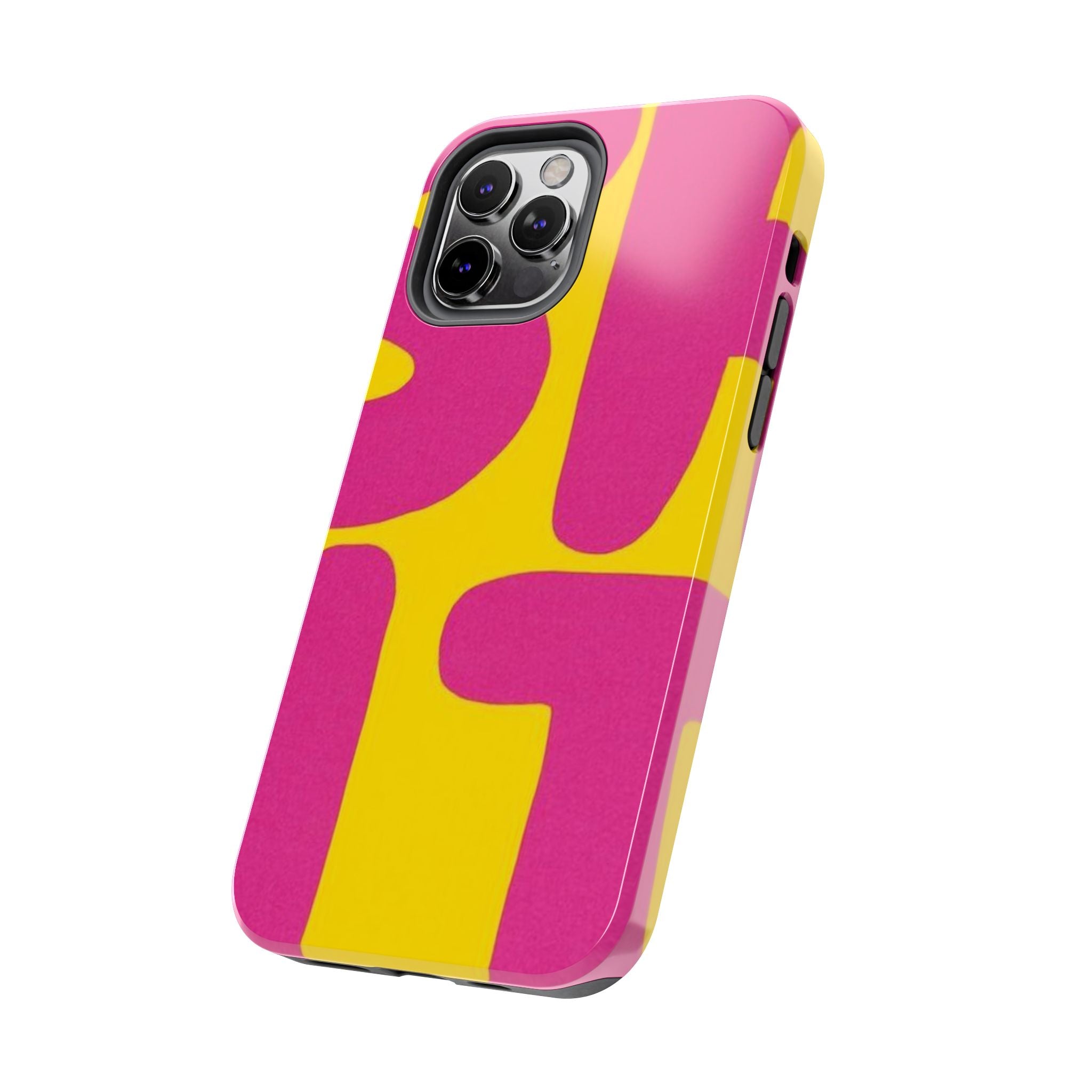 SHIT Retro Abstract Tough Phone Case — Pink & Yellow Pop Art Design