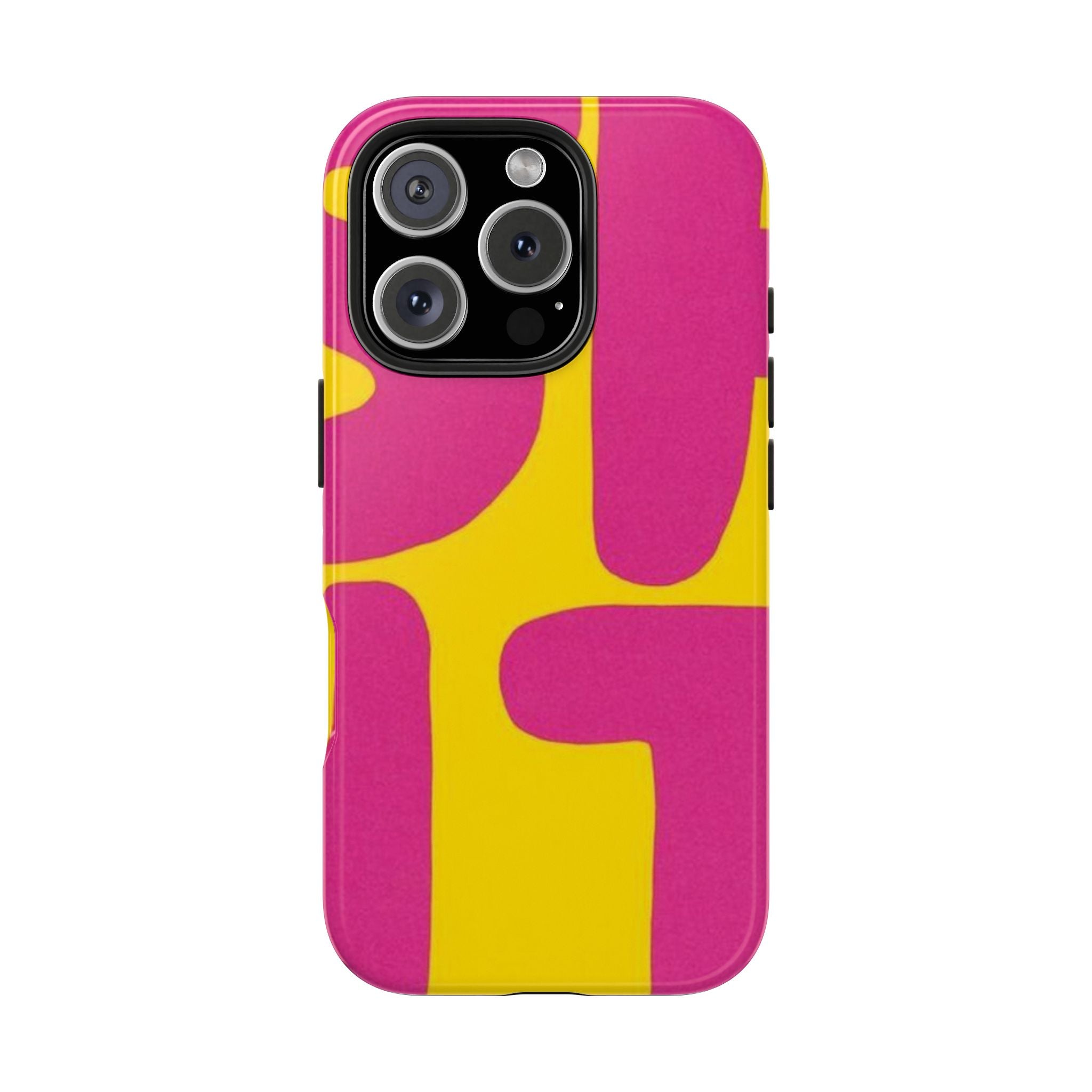 SHIT Retro Abstract Tough Phone Case — Pink & Yellow Pop Art Design
