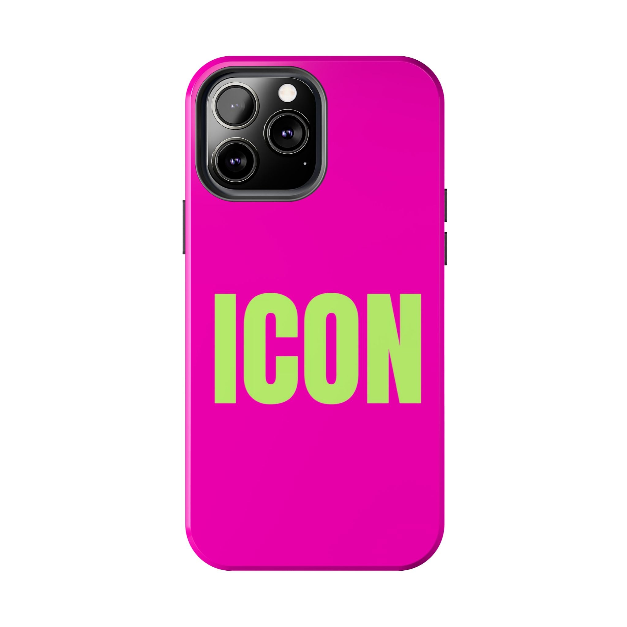 ICON Tough Phone Case — Neon Pink & Lime Bold Text Protective Case