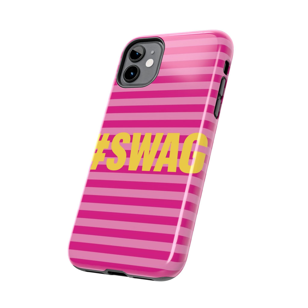 #SWAG Pink Striped Tough Phone Case