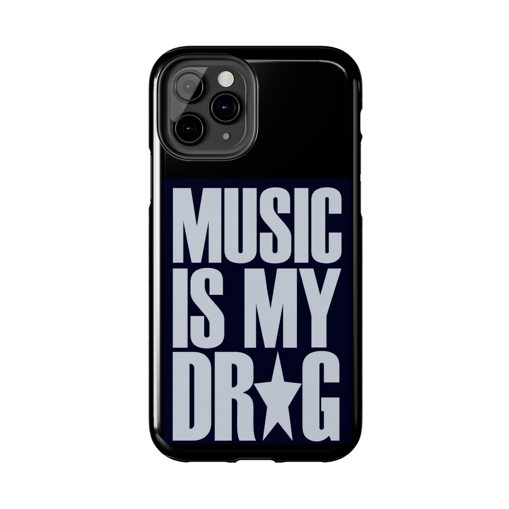 Phone Case — "Music Is My Drg" Bold Typography Protective Case