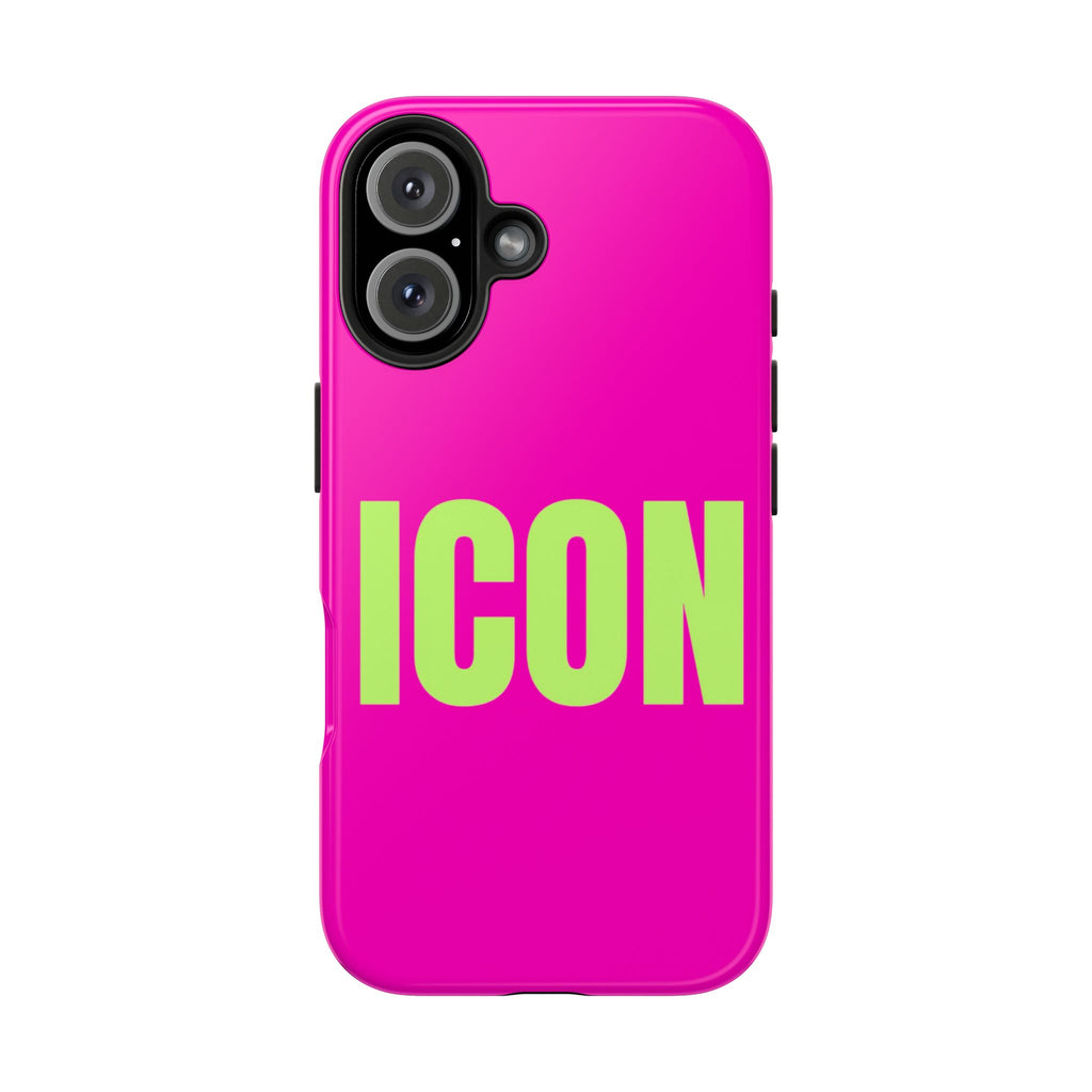 ICON Tough Phone Case — Neon Pink & Lime Bold Text Protective Case