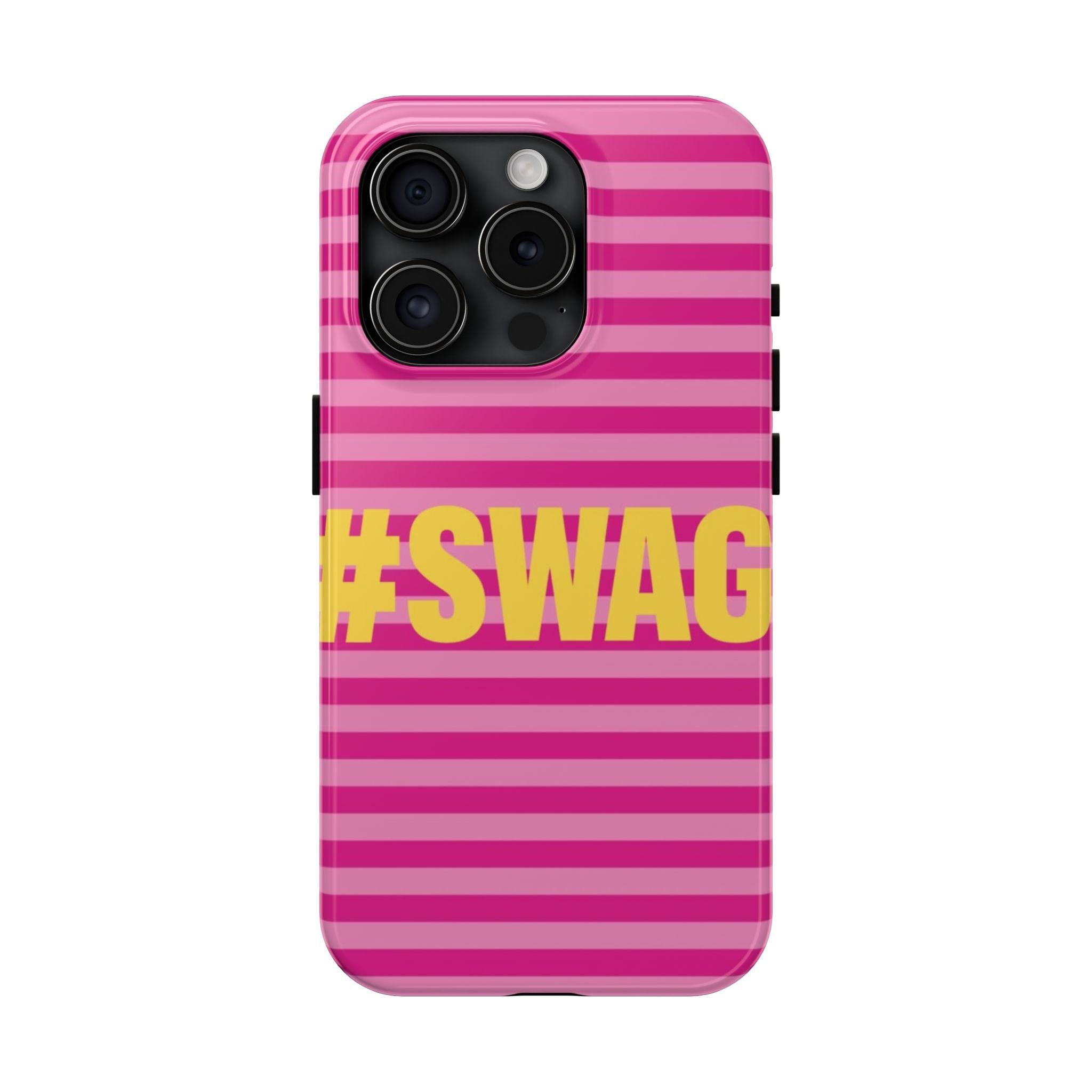 #SWAG Pink Striped Tough Phone Case