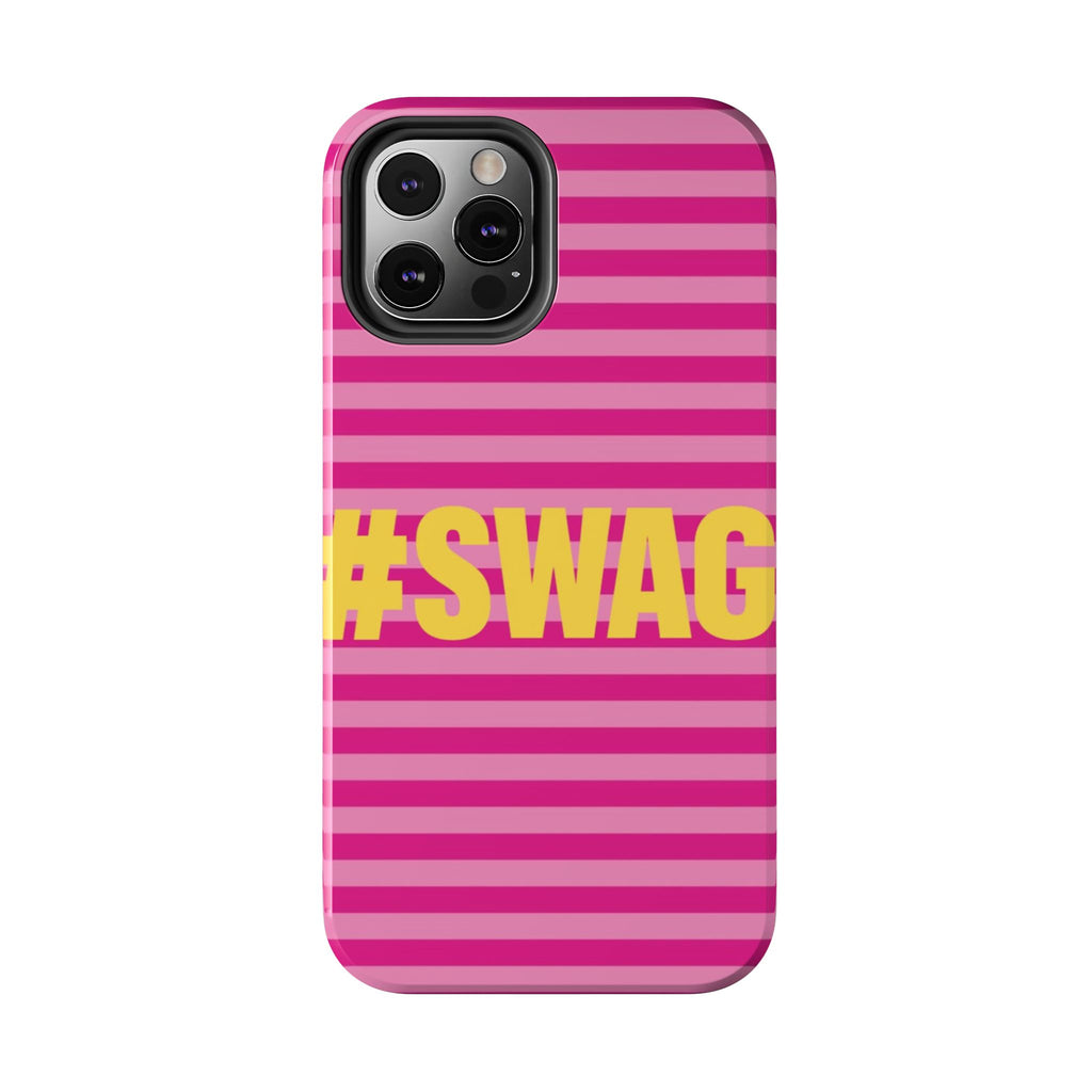 #SWAG Pink Striped Tough Phone Case