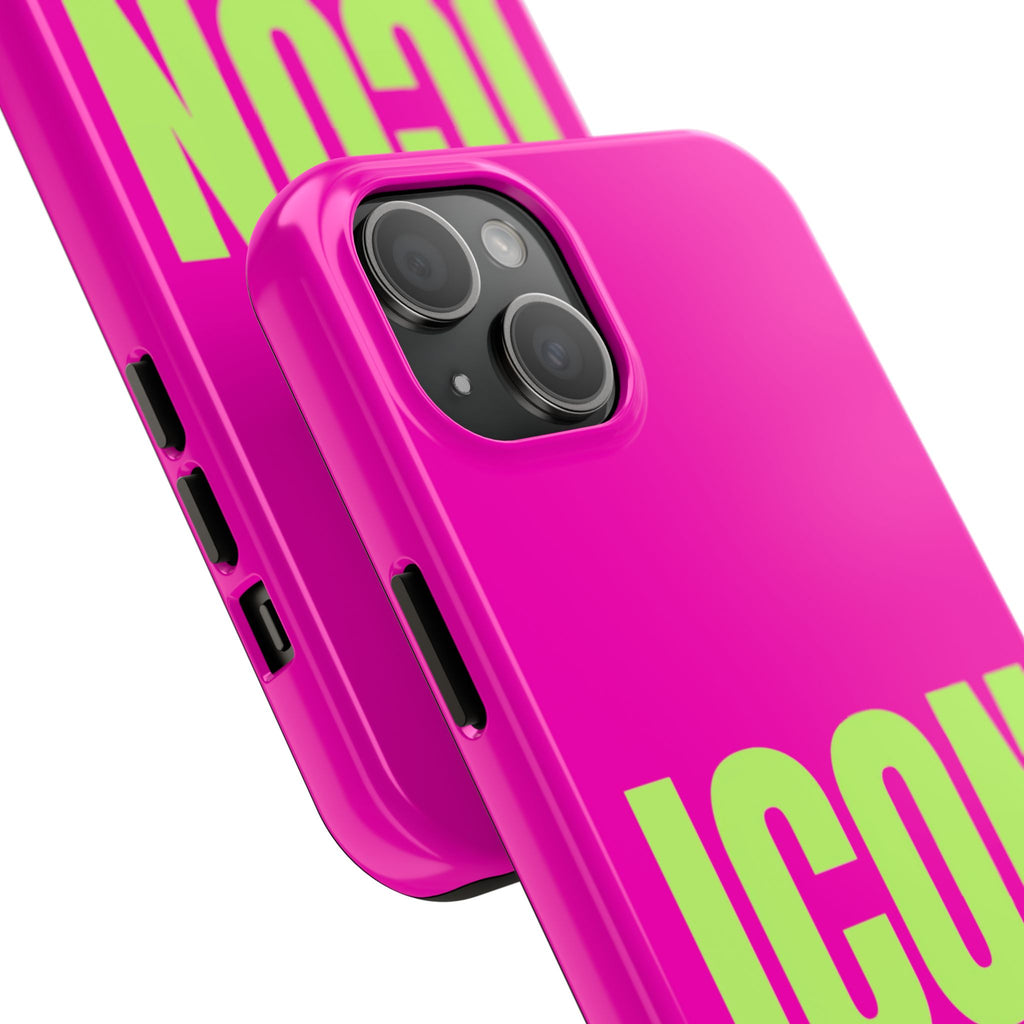 ICON Tough Phone Case — Neon Pink & Lime Bold Text Protective Case