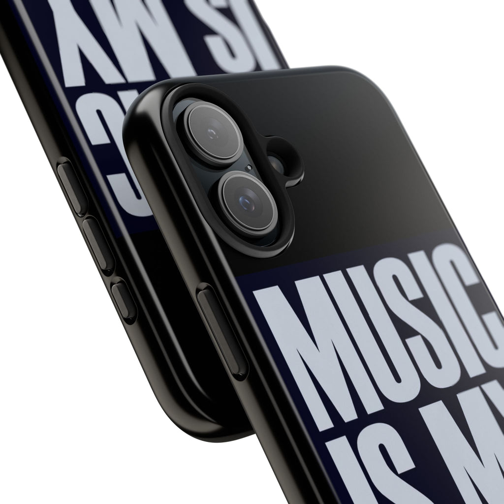 Phone Case — "Music Is My Drg" Bold Typography Protective Case