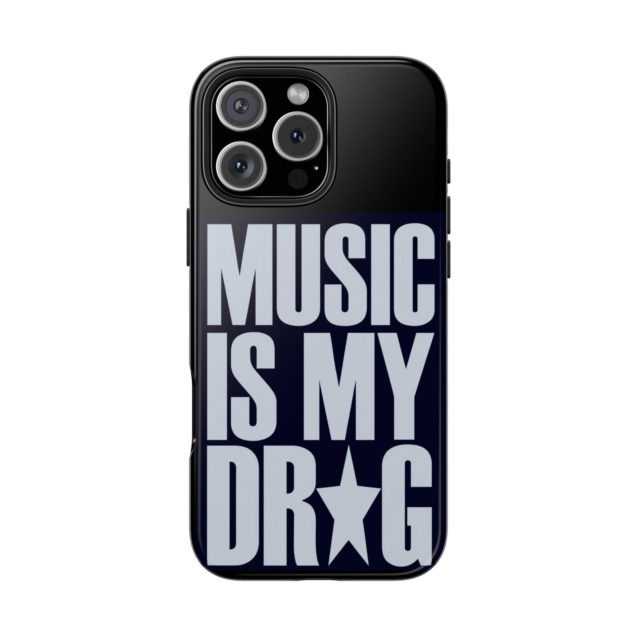 Phone Case — "Music Is My Drg" Bold Typography Protective Case