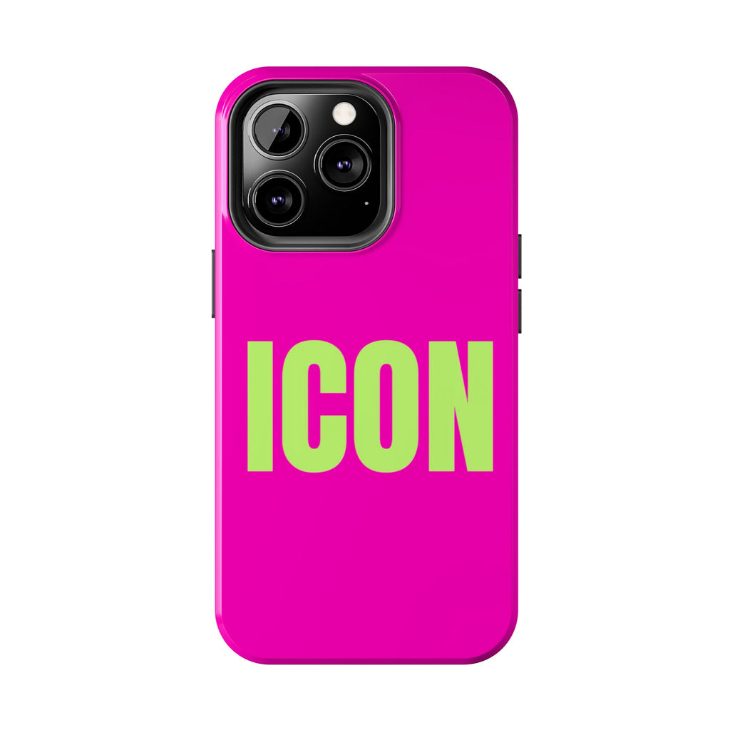 ICON Tough Phone Case — Neon Pink & Lime Bold Text Protective Case