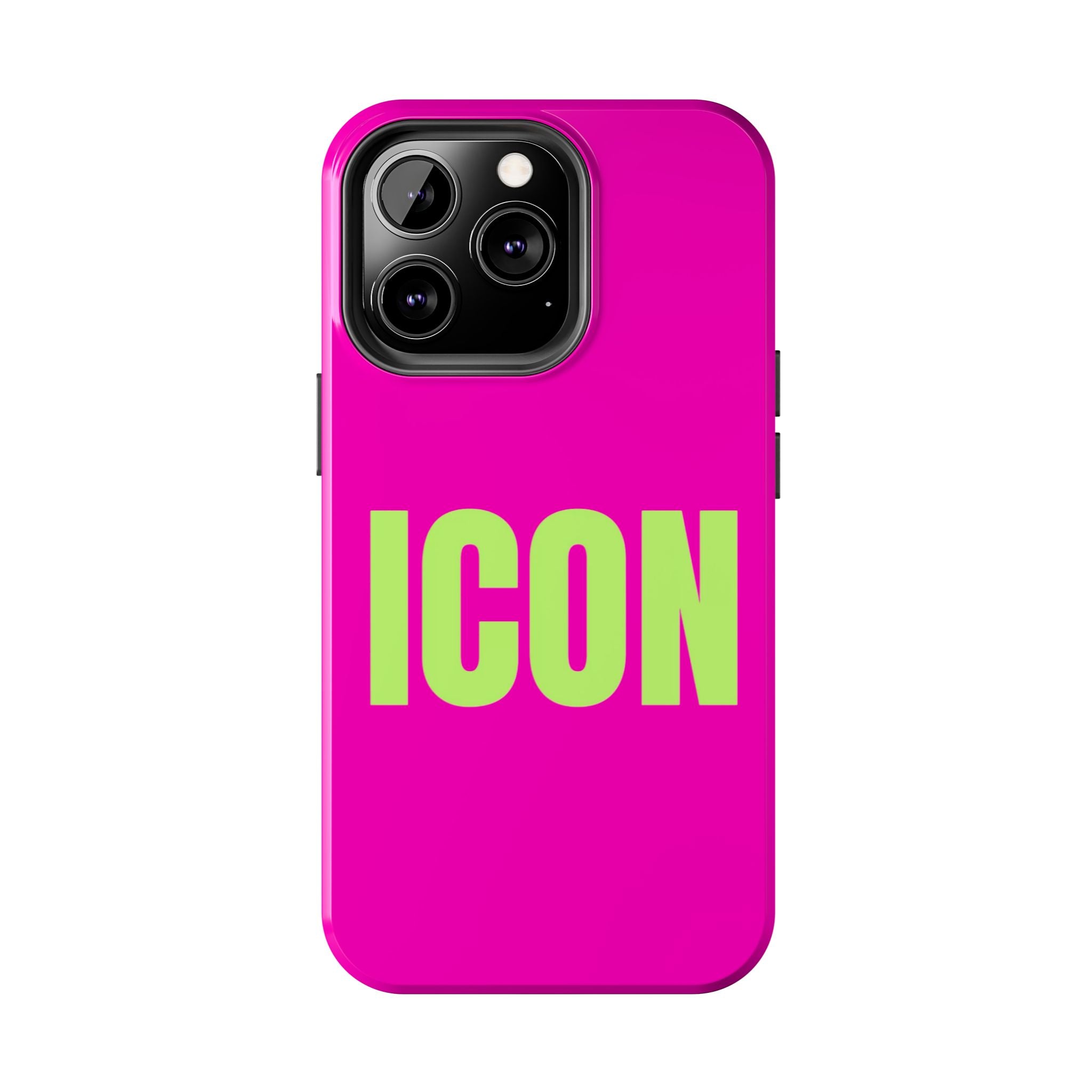 ICON Tough Phone Case — Neon Pink & Lime Bold Text Protective Case