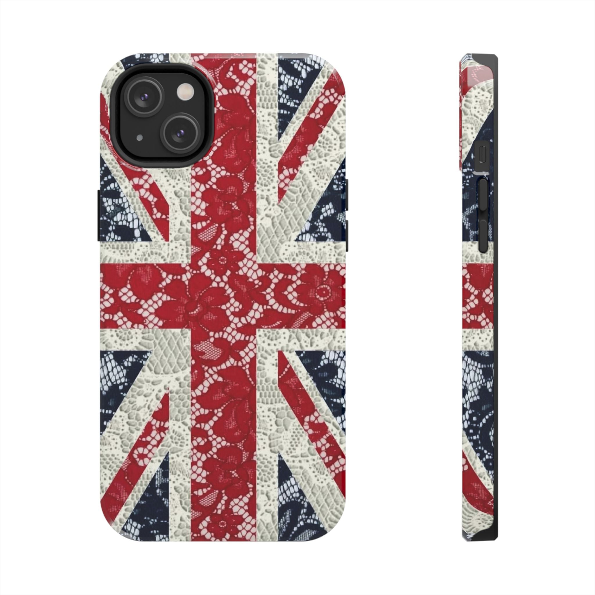 Union Jack Lace Tough Phone Case — British Flag Protective Phone Case