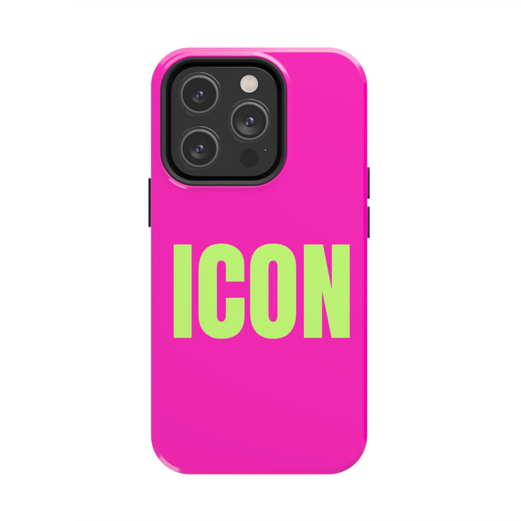ICON Tough Phone Case — Neon Pink & Lime Bold Text Protective Case