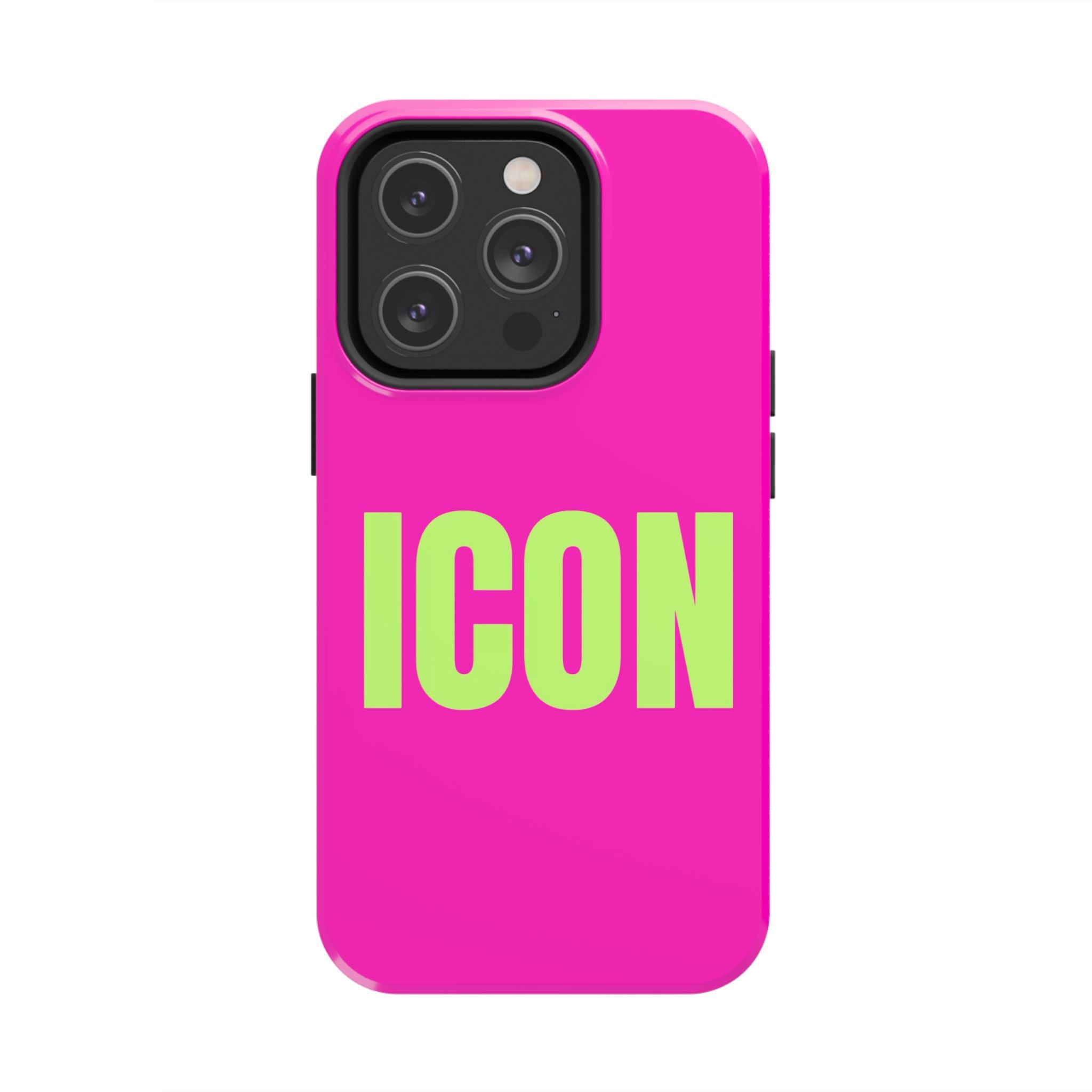 ICON Tough Phone Case — Neon Pink & Lime Bold Text Protective Case