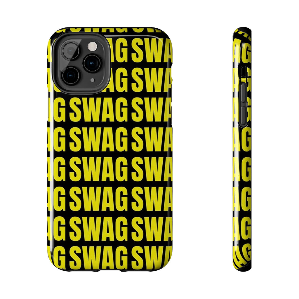 SWAG Pattern Tough Phone Case — Bold Yellow Text Protective Cover