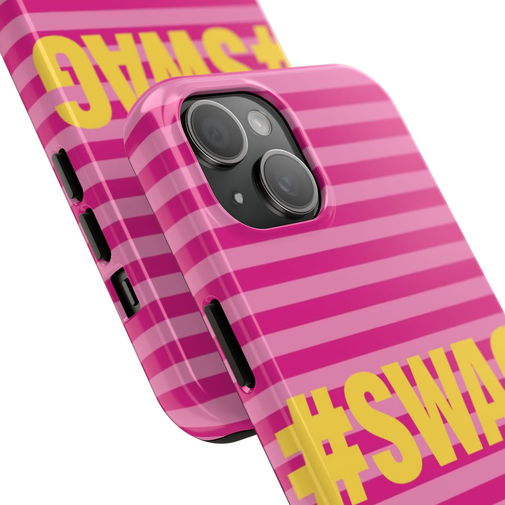 #SWAG Pink Striped Tough Phone Case