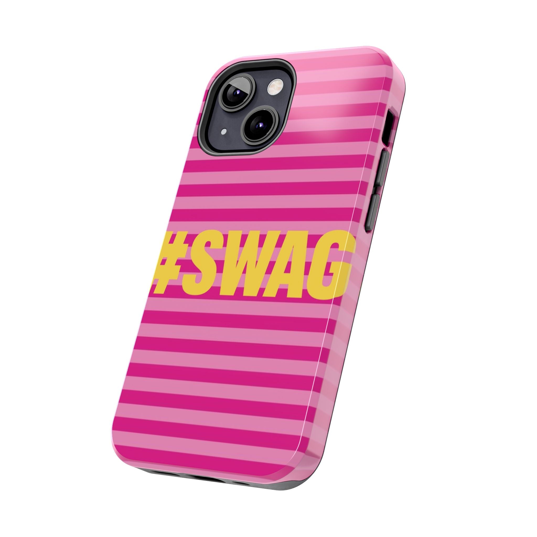 #SWAG Pink Striped Tough Phone Case