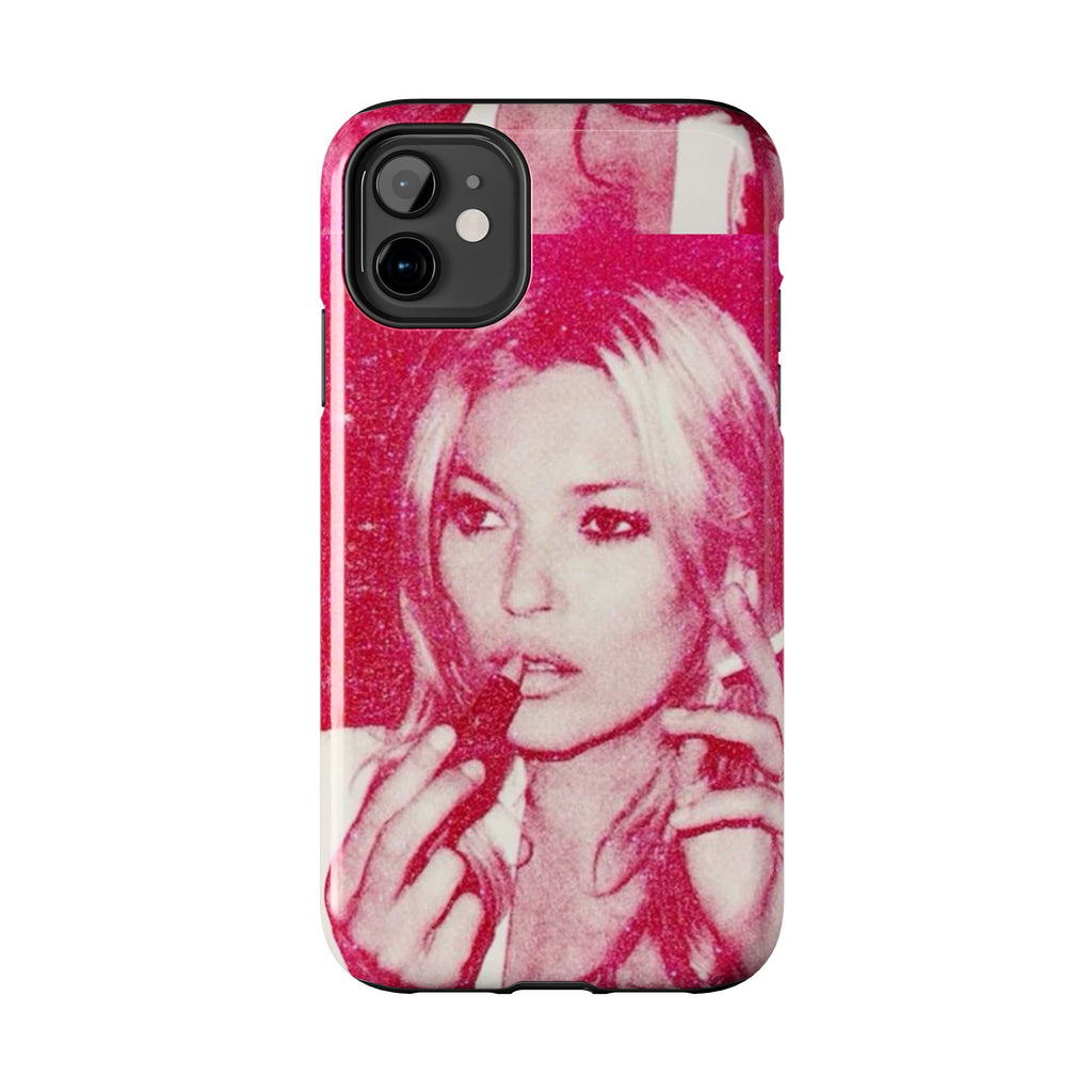 Pink Retro Glam Phone Case — Lipstick Pinup Tough Phone Case