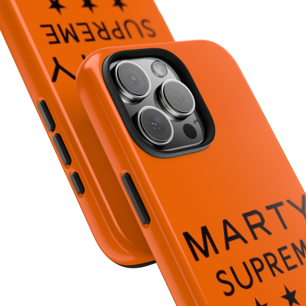Marty Supreme Tough Phone Case — Orange 'Dream Big' Protective Cover