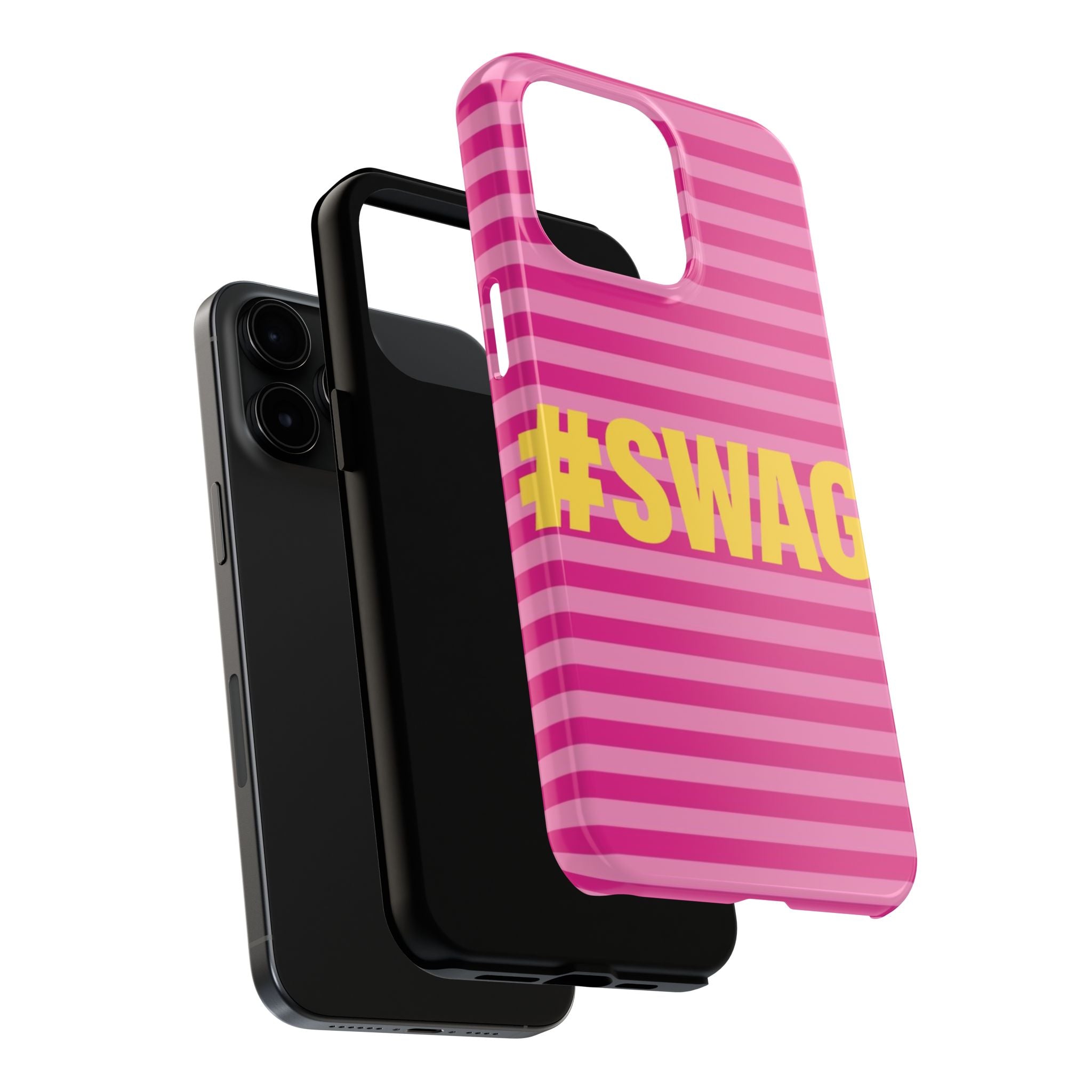 #SWAG Pink Striped Tough Phone Case