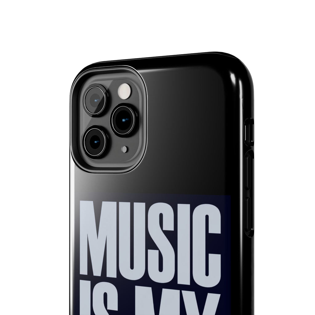 Phone Case — "Music Is My Drg" Bold Typography Protective Case