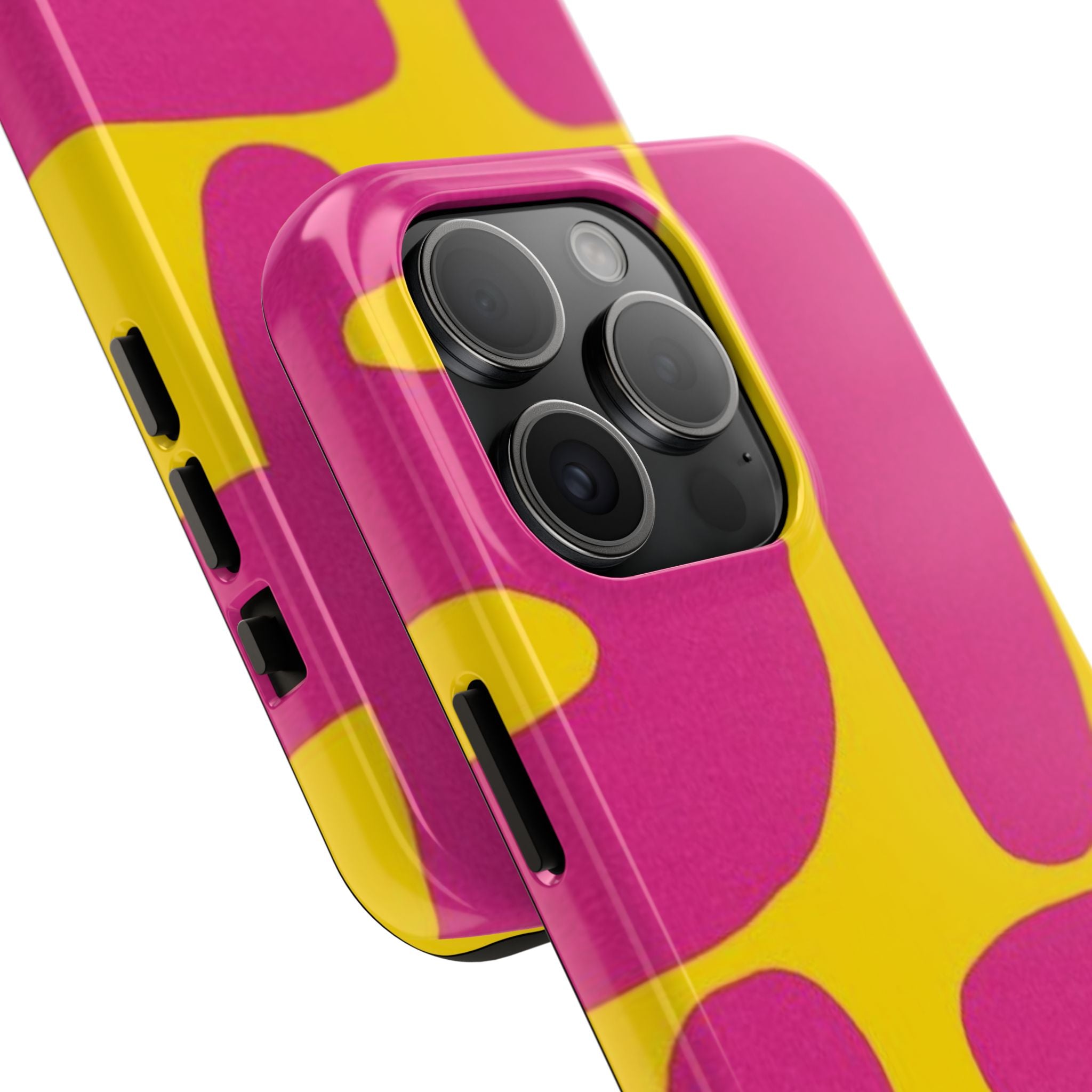 SHIT Retro Abstract Tough Phone Case — Pink & Yellow Pop Art Design