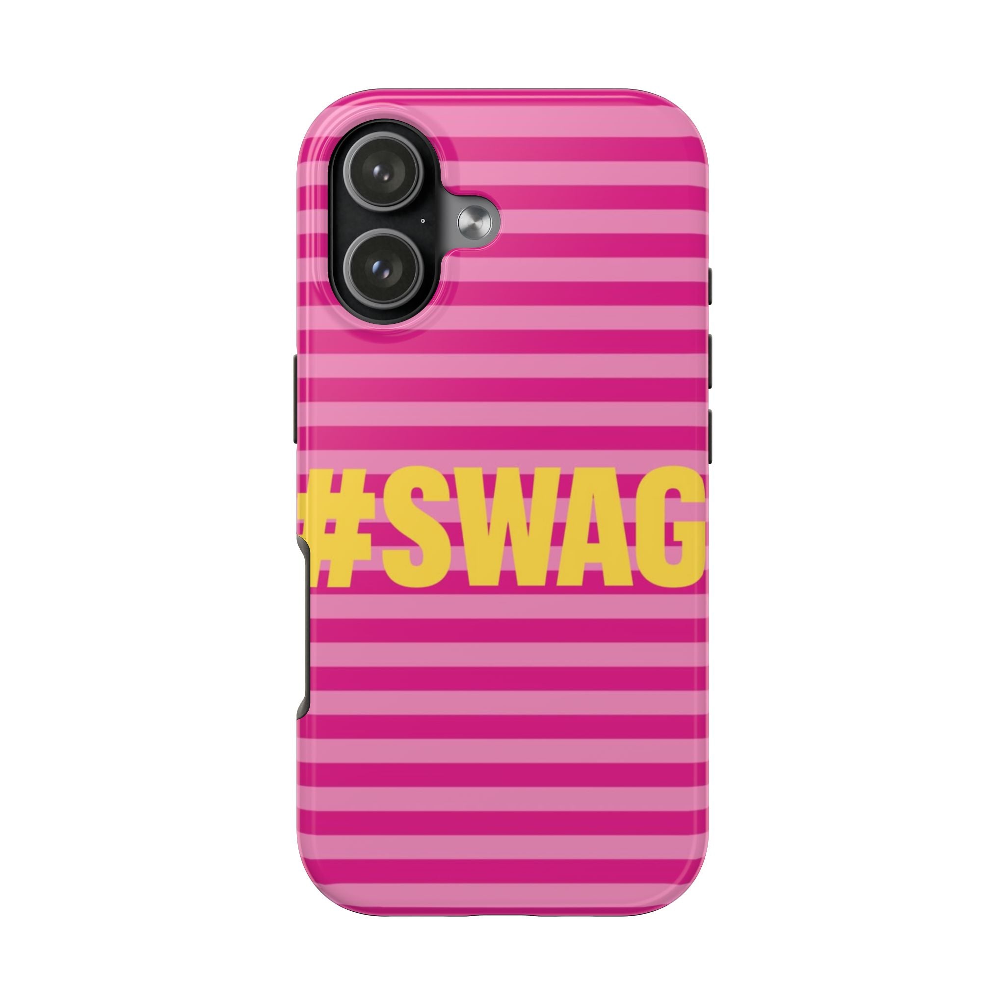 #SWAG Pink Striped Tough Phone Case