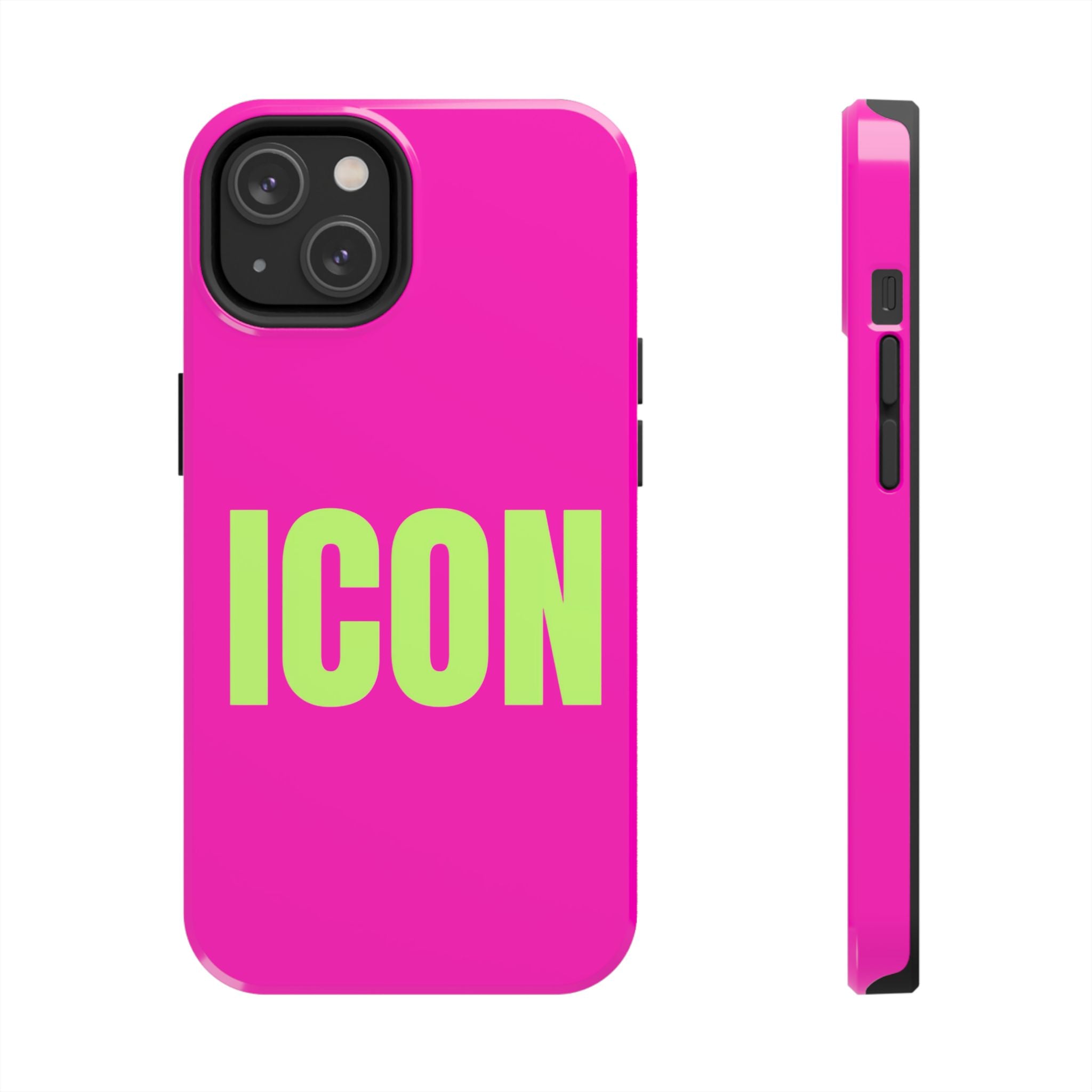 ICON Tough Phone Case — Neon Pink & Lime Bold Text Protective Case
