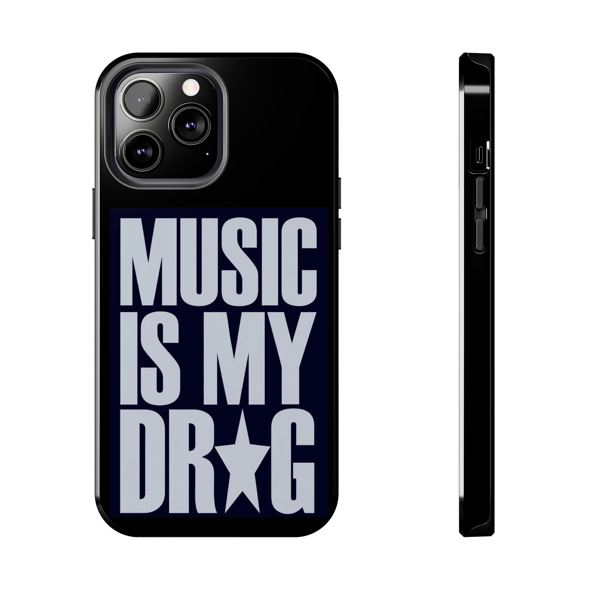 Phone Case — "Music Is My Drg" Bold Typography Protective Case