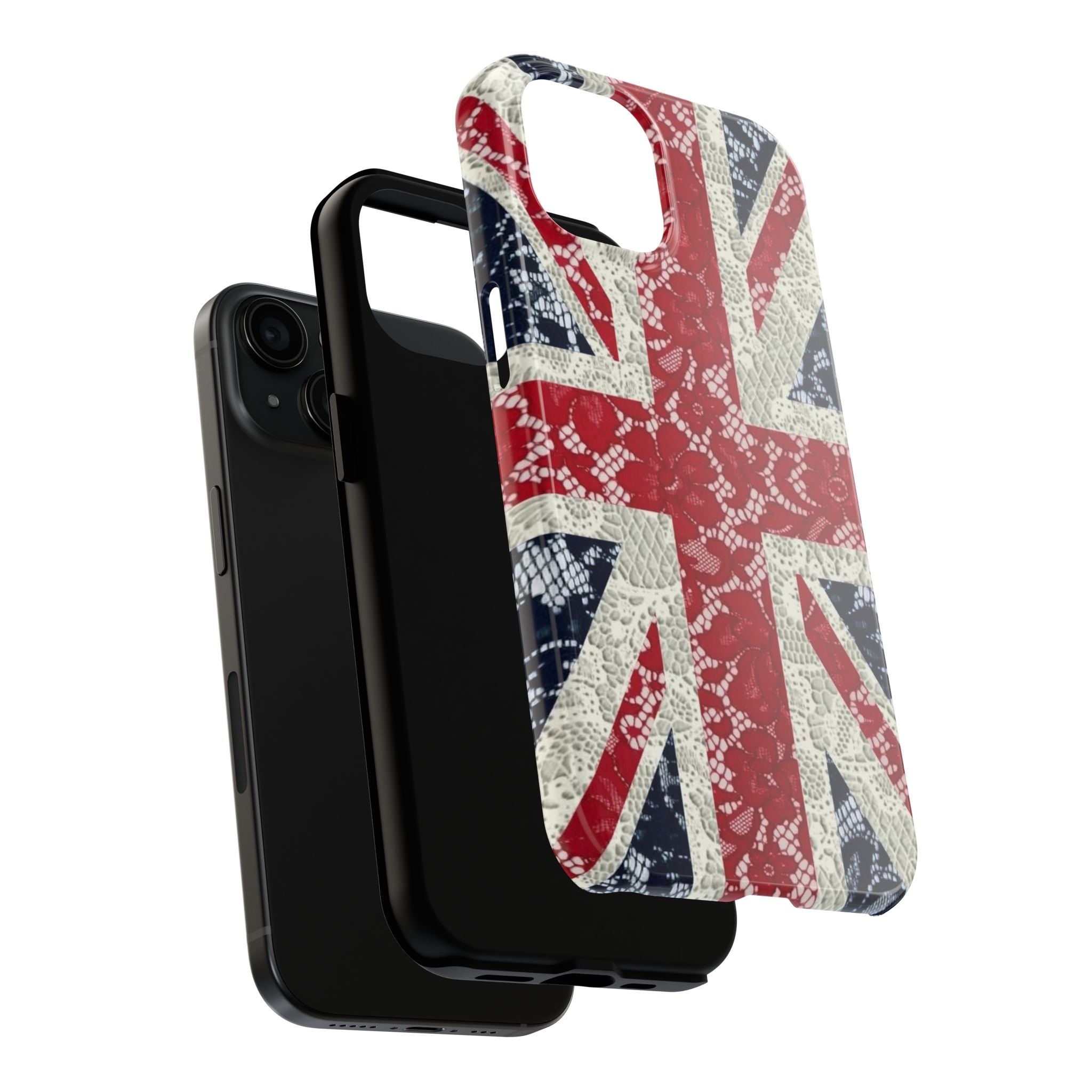Union Jack Lace Tough Phone Case — British Flag Protective Phone Case