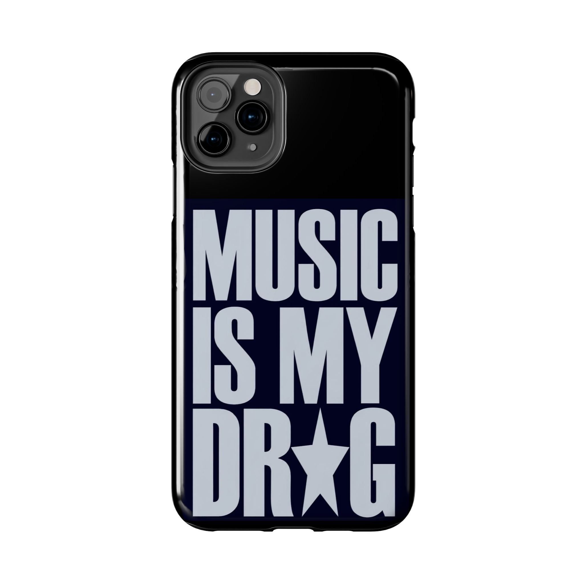 Phone Case — "Music Is My Drg" Bold Typography Protective Case