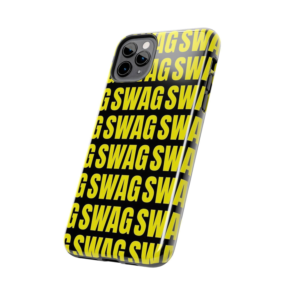 SWAG Pattern Tough Phone Case — Bold Yellow Text Protective Cover