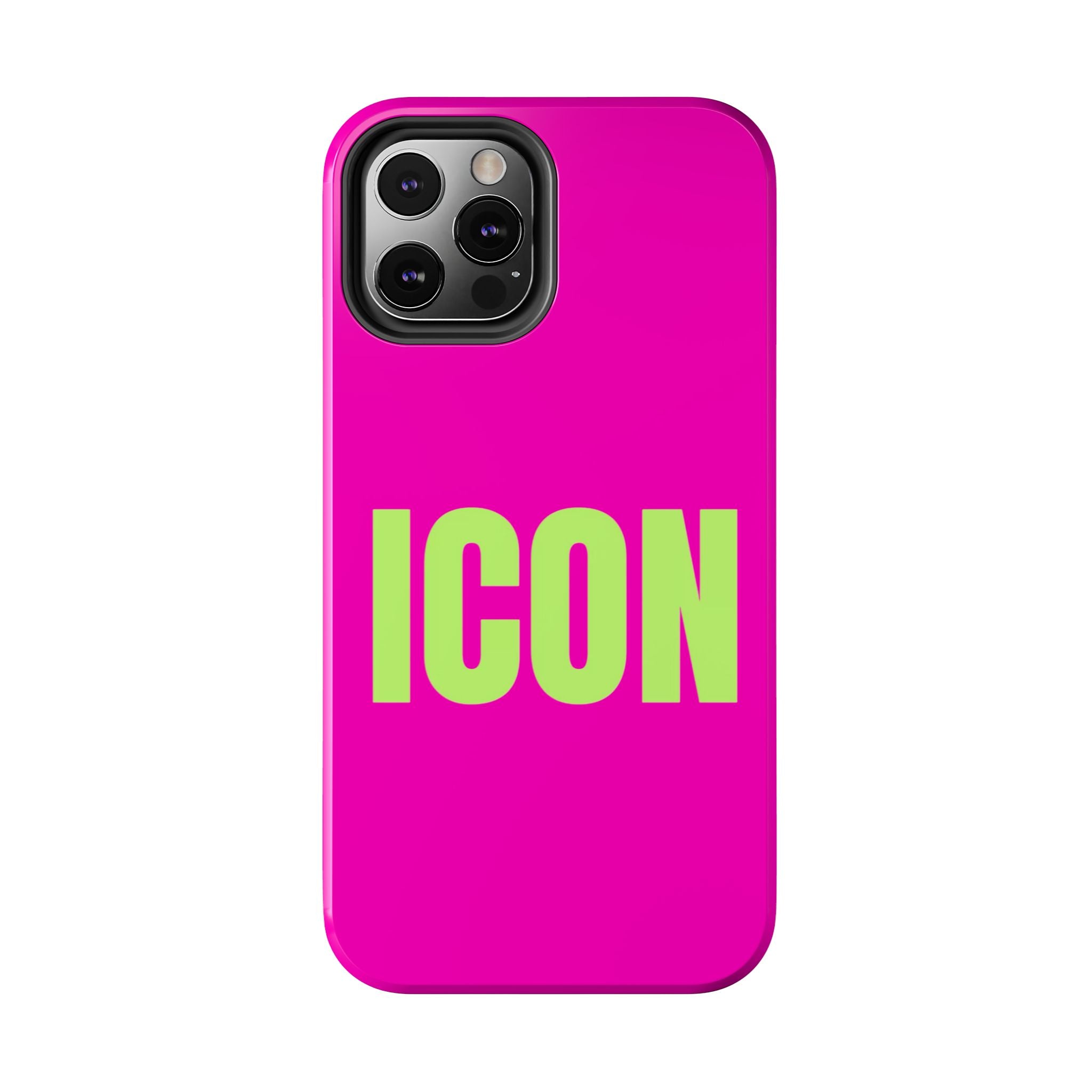 ICON Tough Phone Case — Neon Pink & Lime Bold Text Protective Case