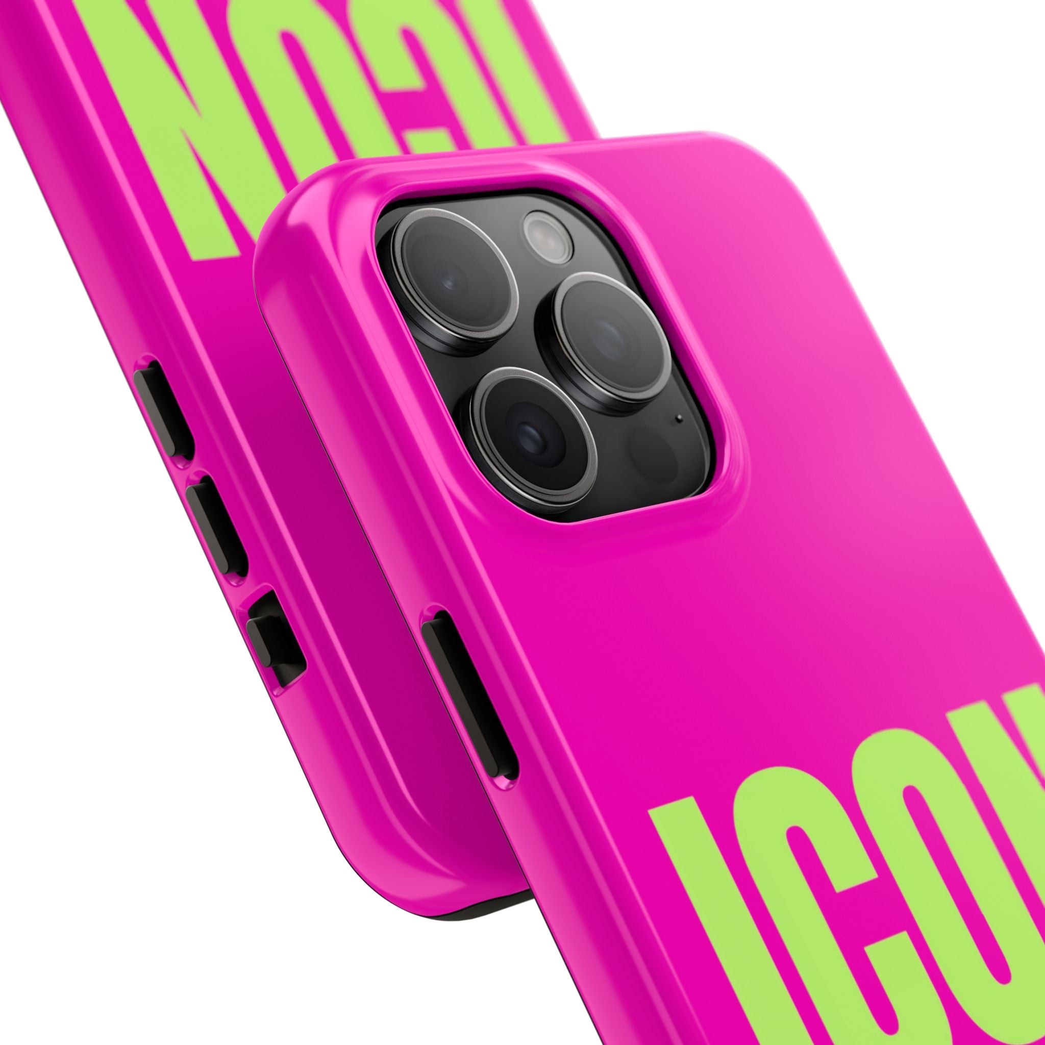 ICON Tough Phone Case — Neon Pink & Lime Bold Text Protective Case