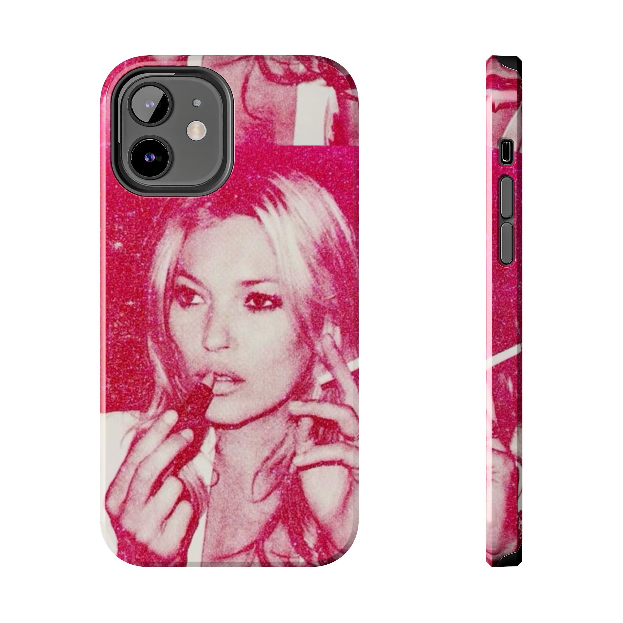 Pink Retro Glam Phone Case — Lipstick Pinup Tough Phone Case