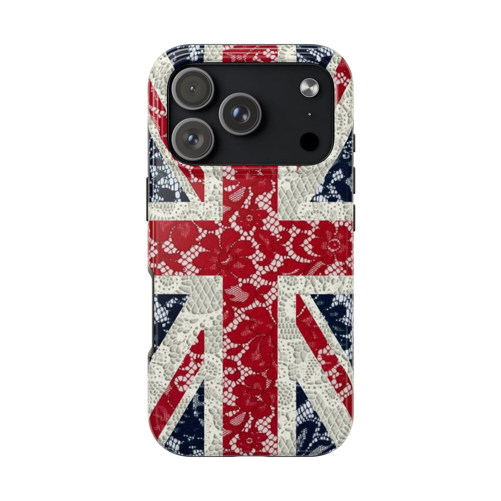 Union Jack Lace Tough Phone Case — British Flag Protective Phone Case
