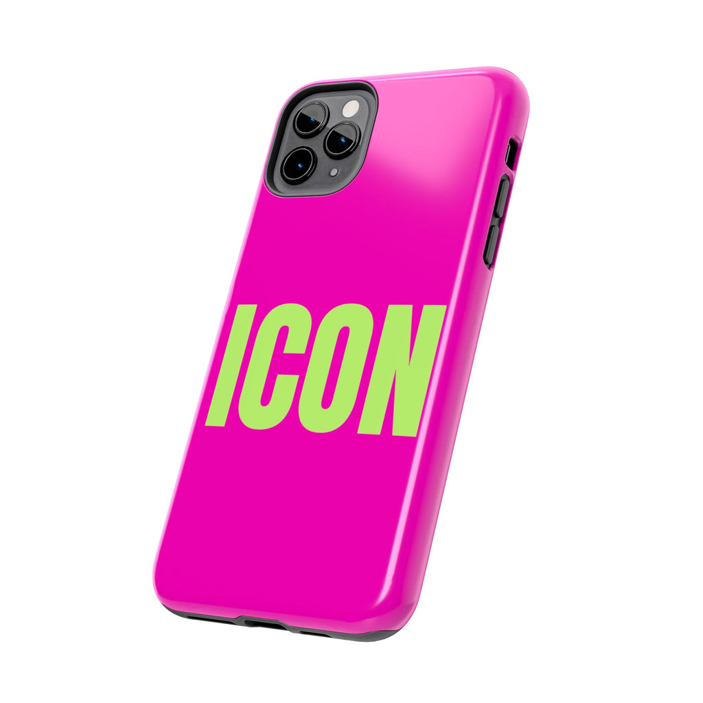 ICON Tough Phone Case — Neon Pink & Lime Bold Text Protective Case
