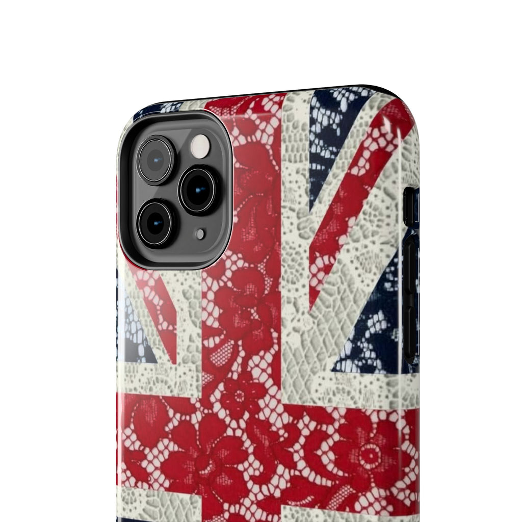 Union Jack Lace Tough Phone Case — British Flag Protective Phone Case