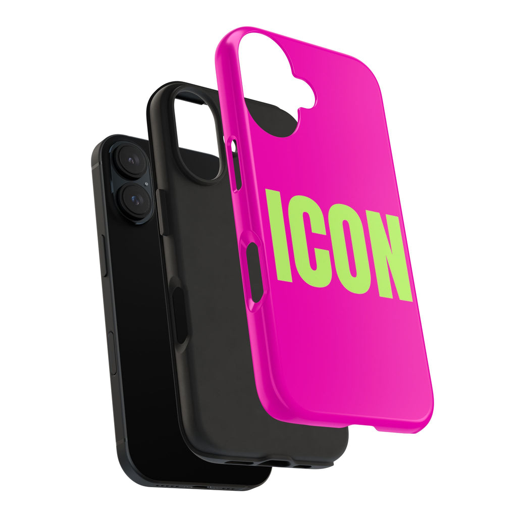 ICON Tough Phone Case — Neon Pink & Lime Bold Text Protective Case