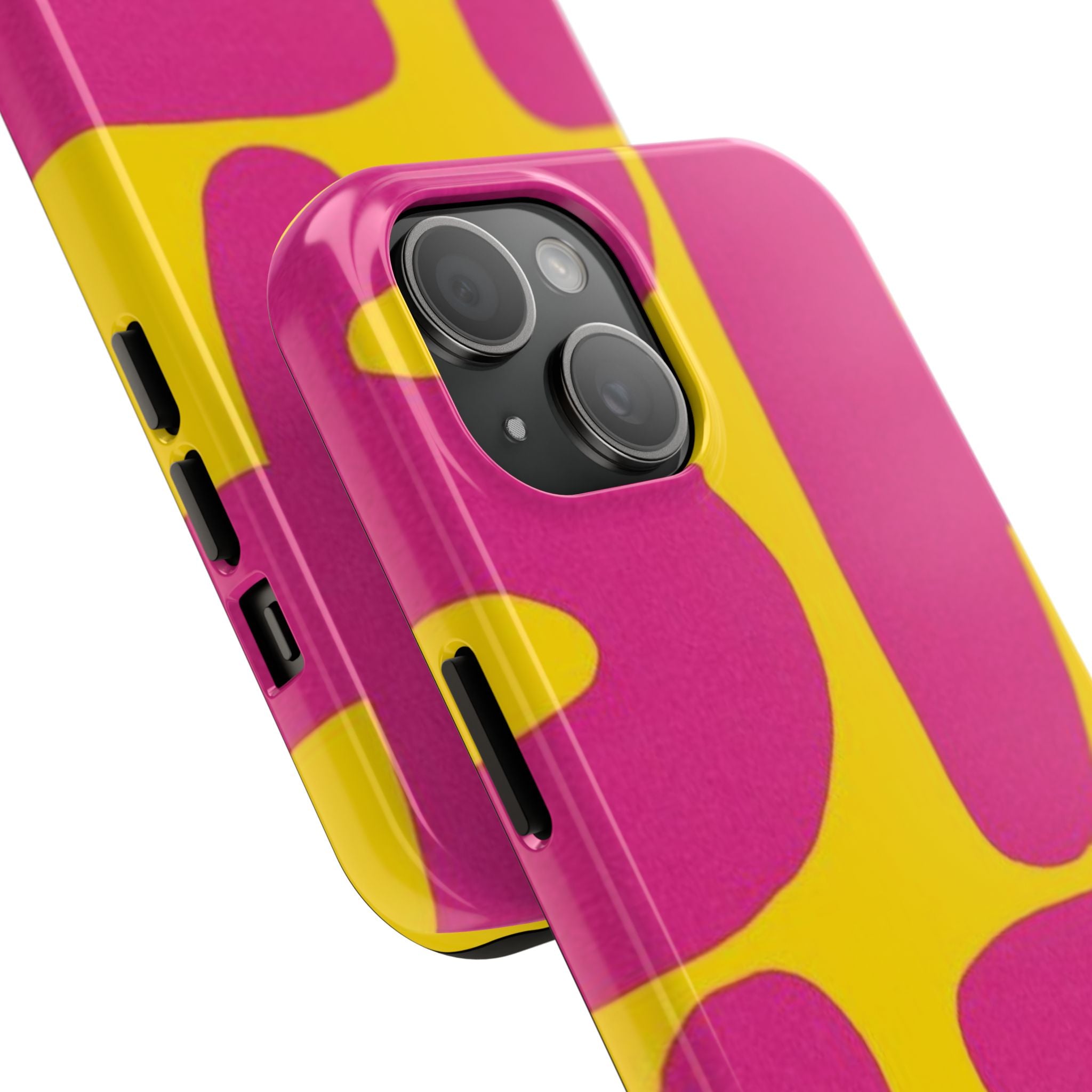 SHIT Retro Abstract Tough Phone Case — Pink & Yellow Pop Art Design