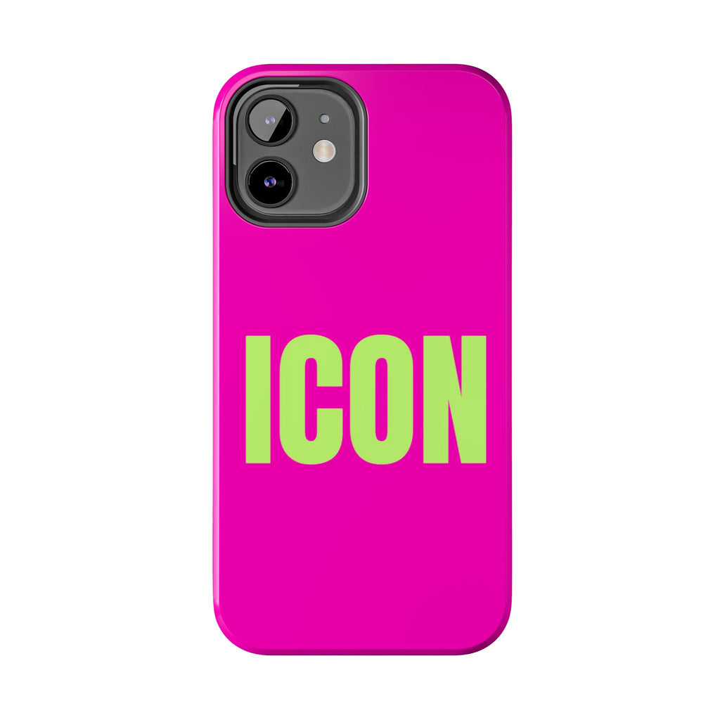 ICON Tough Phone Case — Neon Pink & Lime Bold Text Protective Case