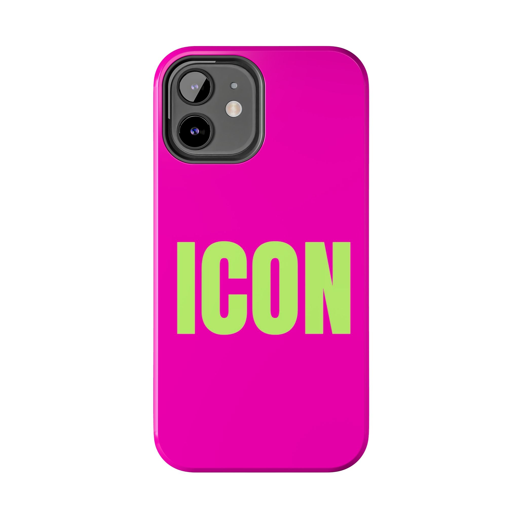 ICON Tough Phone Case — Neon Pink & Lime Bold Text Protective Case