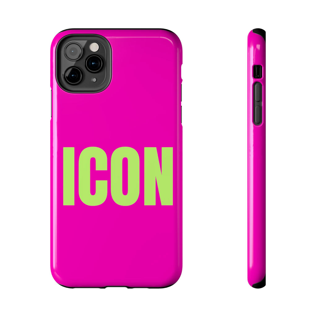 ICON Tough Phone Case — Neon Pink & Lime Bold Text Protective Case
