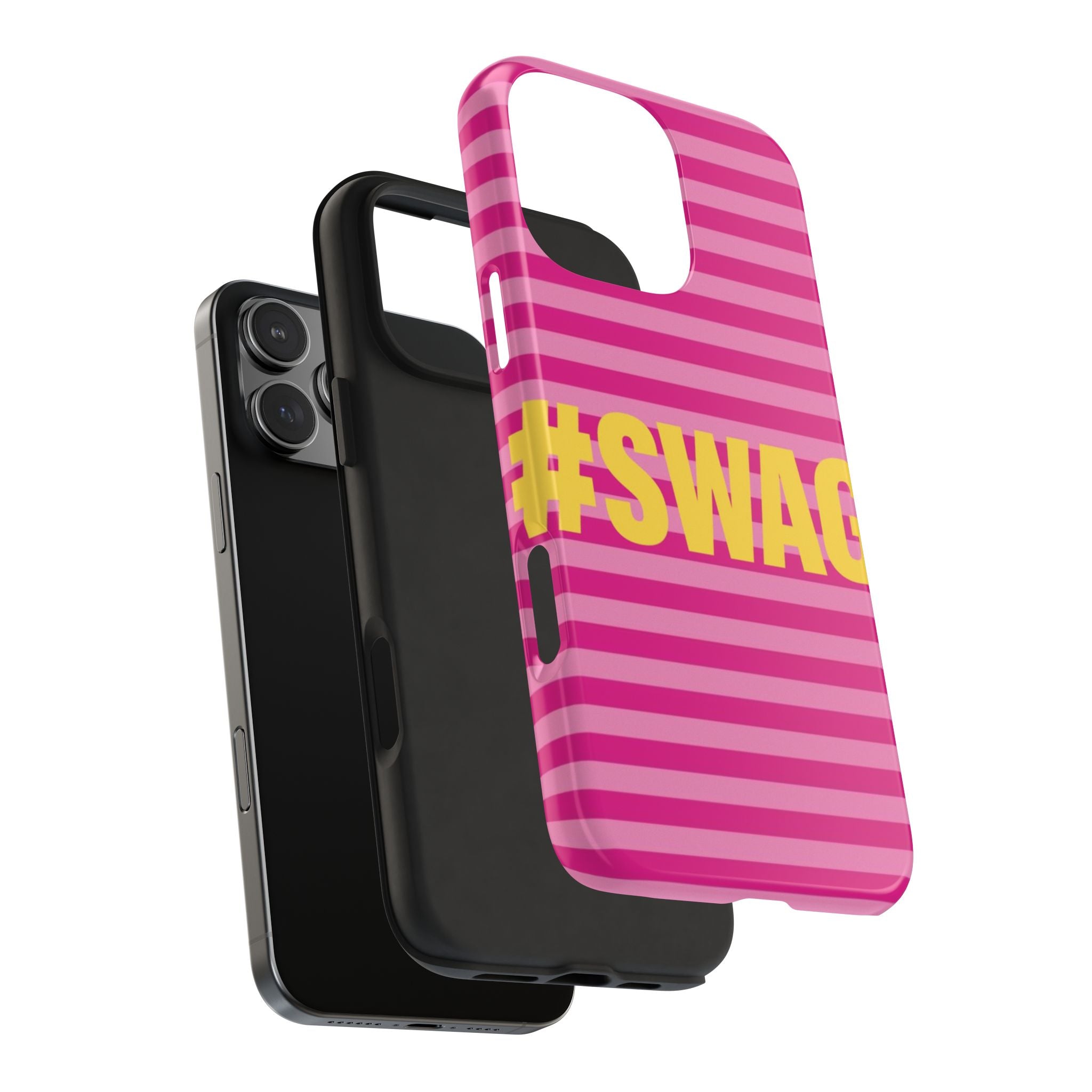 #SWAG Pink Striped Tough Phone Case